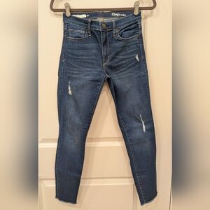 GAP Distressed True Skinny Angle Jean